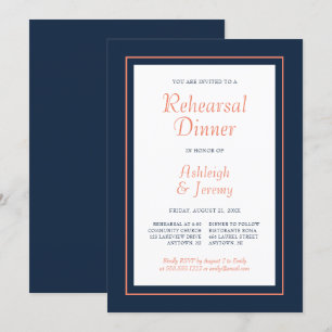 Modern Minimalistische Navy Blauwe Koraal Proefhuw Kaart