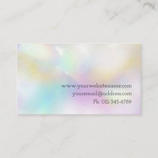 Modern minimalistische Opal Makeup Artist Visitekaartje (Achterkant)