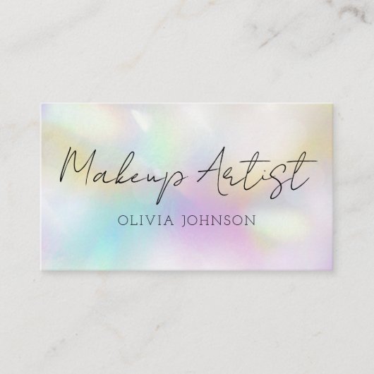 Modern minimalistische Opal Makeup Artist Visitekaartje (Voorkant)