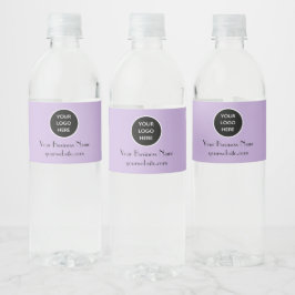 Modern Minimalistische Paarse Lila Aangepaste logo Waterfles Etiket