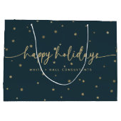 Modern Minimalistische Prettige Feestdagen Zakelij Groot Cadeauzakje (Achterkant)