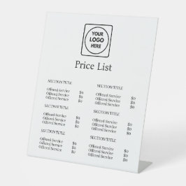 Modern Minimalistische Prijslijst | Aangepast Bedr Reclamebord Met Voetstuk