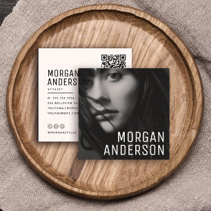 Modern Minimalistische Professionele Foto QR CODE Vierkante Visitekaartje