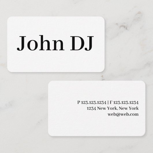 Modern minimalistische professionele speelplaats D Visitekaartje (Voorkant / Achterkant)