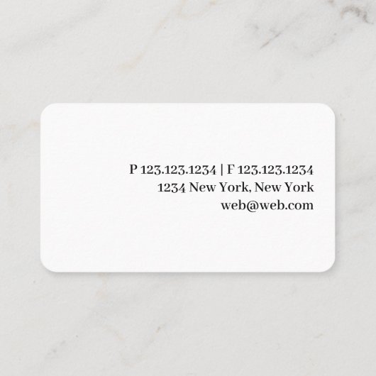 Modern minimalistische professionele speelplaats D Visitekaartje (Achterkant)