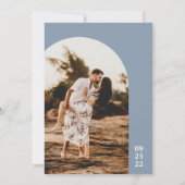 Modern minimalistische puistblauw foto-ingang kaart (Achterkant)