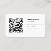 Modern Minimalistische QR-code Visitekaartje (Achterkant)