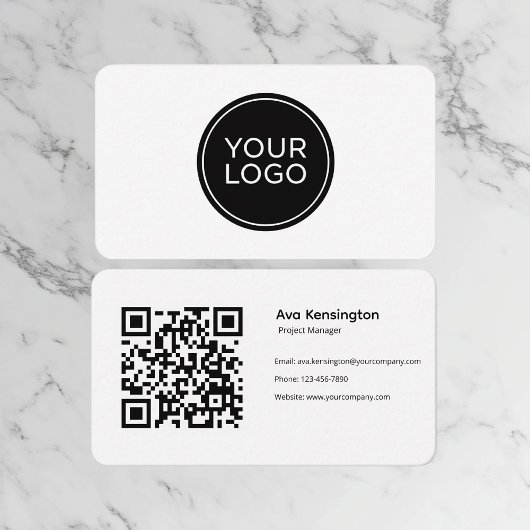 Modern Minimalistische QR-code Visitekaartje