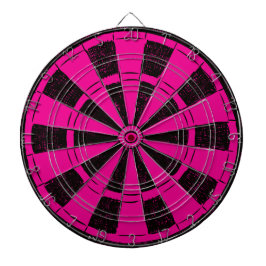 Modern Minimalistische Roze en Zwart Dartbord