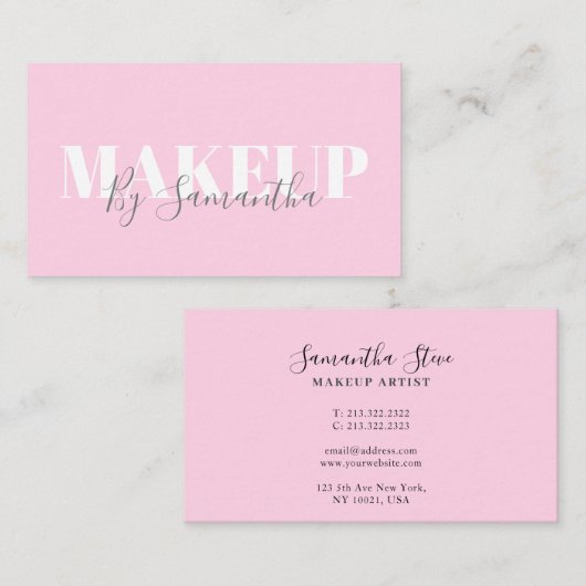 Modern minimalistische roze map visitekaartje (Voorkant / Achterkant)