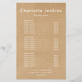 Modern Minimalistische Rustieke Kraft Salon Servic Flyer (Voorkant)
