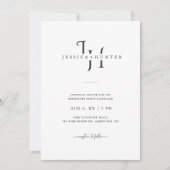 Modern Minimalistische Rustieke Monogram Foto Brui Kaart (Voorkant)