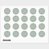 Modern minimalistische Sage Green Editable Harteli Ronde Sticker (Vel)