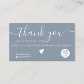 Modern minimalistische, stoffige blauwe orde bedan visitekaartje (Voorkant)