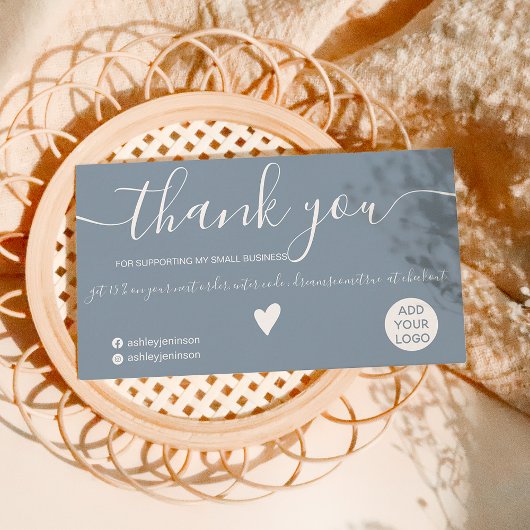 Modern minimalistische, stoffige blauwe orde bedan visitekaartje