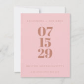 Modern minimalistische terracotta Blush volledige  Save The Date (Voorkant)