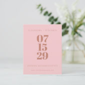 Modern minimalistische terracotta Blush volledige Save The Date (Staand voorkant)