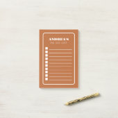 Modern minimalistische Terracotta om lijstchecklis Post-it® Notes (Op bureau)