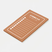 Modern minimalistische Terracotta om lijstchecklis Post-it® Notes (Schuin)