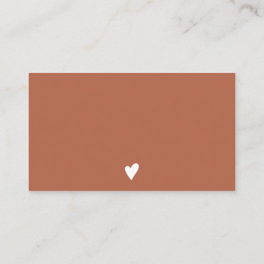 Modern minimalistische terracotta orde bedankt visitekaartje (Achterkant)