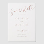 Modern minimalistische terracotta Wedding Save the Vellum Uitnodigingen (Voorkant)