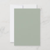 Modern Minimalistische Trouw | Salie Groen Tijdloo Save The Date (Achterkant)