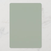 Modern Minimalistische Trouw | Saliegroen Tijdloos Programmakaart (Achterkant)