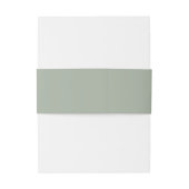 Modern Minimalistische Trouw | Saliegroen Tijdloos Uitnodigingen Wikkel (Achterkant Voorbeeld)