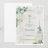 Modern Minimalistische Trouw Uitnodiging | Elegant (Voorkant / Achterkant)