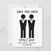 Modern Minimalistische Twee Bruidegoms Save The Date (Voorkant)