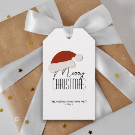 Modern minimalistische typografie Merry Kerstparty Cadeaulabel