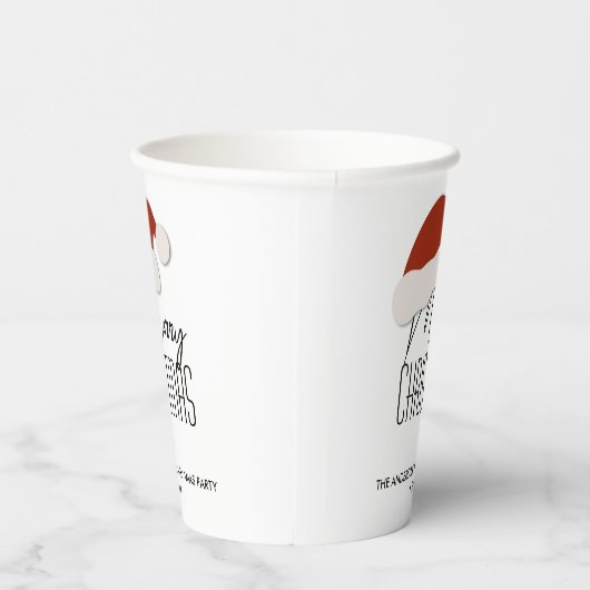 Modern minimalistische typografie Merry Kerstparty Papieren Bekers (Rechts)