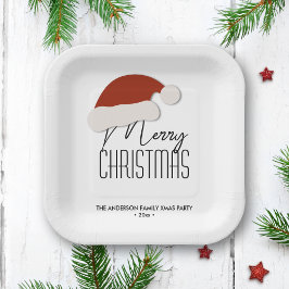 Modern minimalistische typografie Merry Kerstparty Papieren Bordje