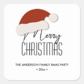 Modern minimalistische typografie Merry Kerstparty Vierkante Sticker (Voorkant)