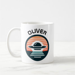 Modern minimalistische UFO bij zonsondergang Koffiemok