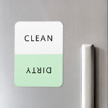 Modern minimalistische wasmachine Clean Dirty Magn Magneet<br><div class="desc">Moderne,  minimalistische pastelgroene vaatwasmachine,  schone of vuile magneet om de schotels in de keuken thuis aan te geven.</div>