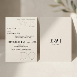 Modern Minimalistische 'WE DO' Gepreste Trouwkaart Kaart