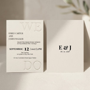 Modern Minimalistische 'WE DO' Gepreste Trouwkaart Kaart