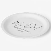 Modern Minimalistische We Do! Script Bruiloft Dine Papieren Bordje (Gekanteld)