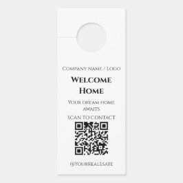 Modern Minimalistische Welkom Thuis Vastgoed QR Co Deurhanger