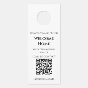 Modern Minimalistische Welkom Thuis Vastgoed QR Co Deurhanger