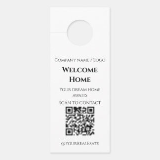 Modern Minimalistische Welkom Thuis Vastgoed QR Co Deurhanger