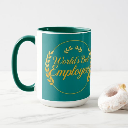 Modern Minimalistische Werelds Beste Werknemer Mok (Met donut)