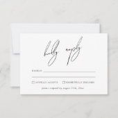 Modern Minimalistische & Whimsical Script RSVP Kaart (Voorkant)