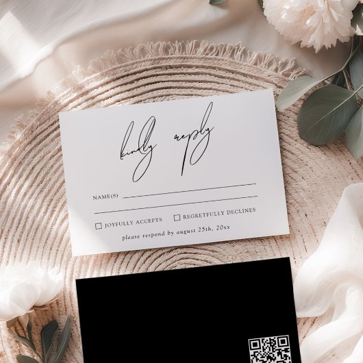 Modern Minimalistische & Whimsical Script RSVP Kaart