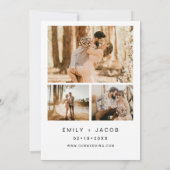 Modern minimalistische White Wedding Foto 4 Kaart (Achterkant)