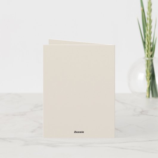 Modern Minimalistische Witte en Bruine Foto Afstud Aankondiging (Achterkant)