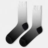 Modern Minimalistische Witte Zwarte Gradiënt Sokken (Links)