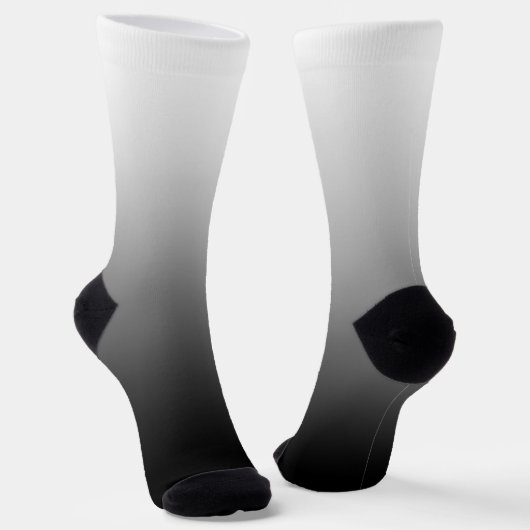 Modern Minimalistische Witte Zwarte Gradiënt Sokken (Gebogen)