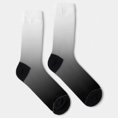 Modern Minimalistische Witte Zwarte Gradiënt Sokken (Rechts)